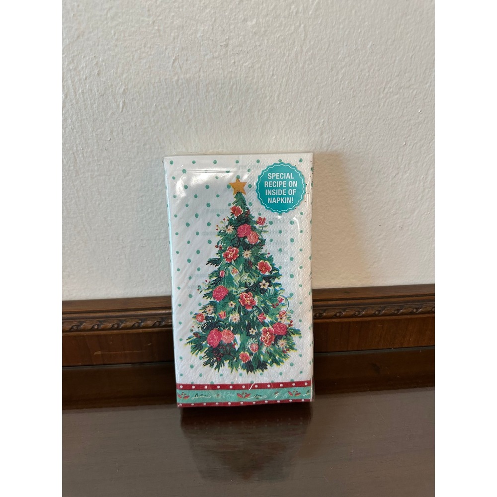 Pioneer Woman Christmas Tree Guest Napkins 24 Count 3 Ply Floral Holiday Recipe